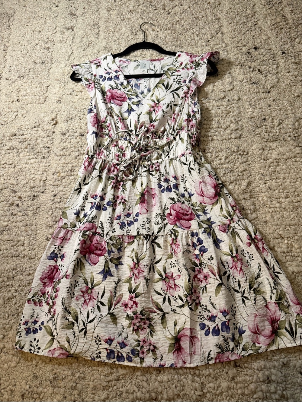 Joie Floral Tiered Sundress with Pink & Blue Blooms